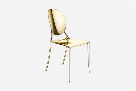 Miss Dior Chair DIOR BY STARCK, Polished Aluminum Gold, 2 